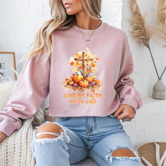 "Live by Faith Not By Sight" Faith Crewneck Sweatshirt