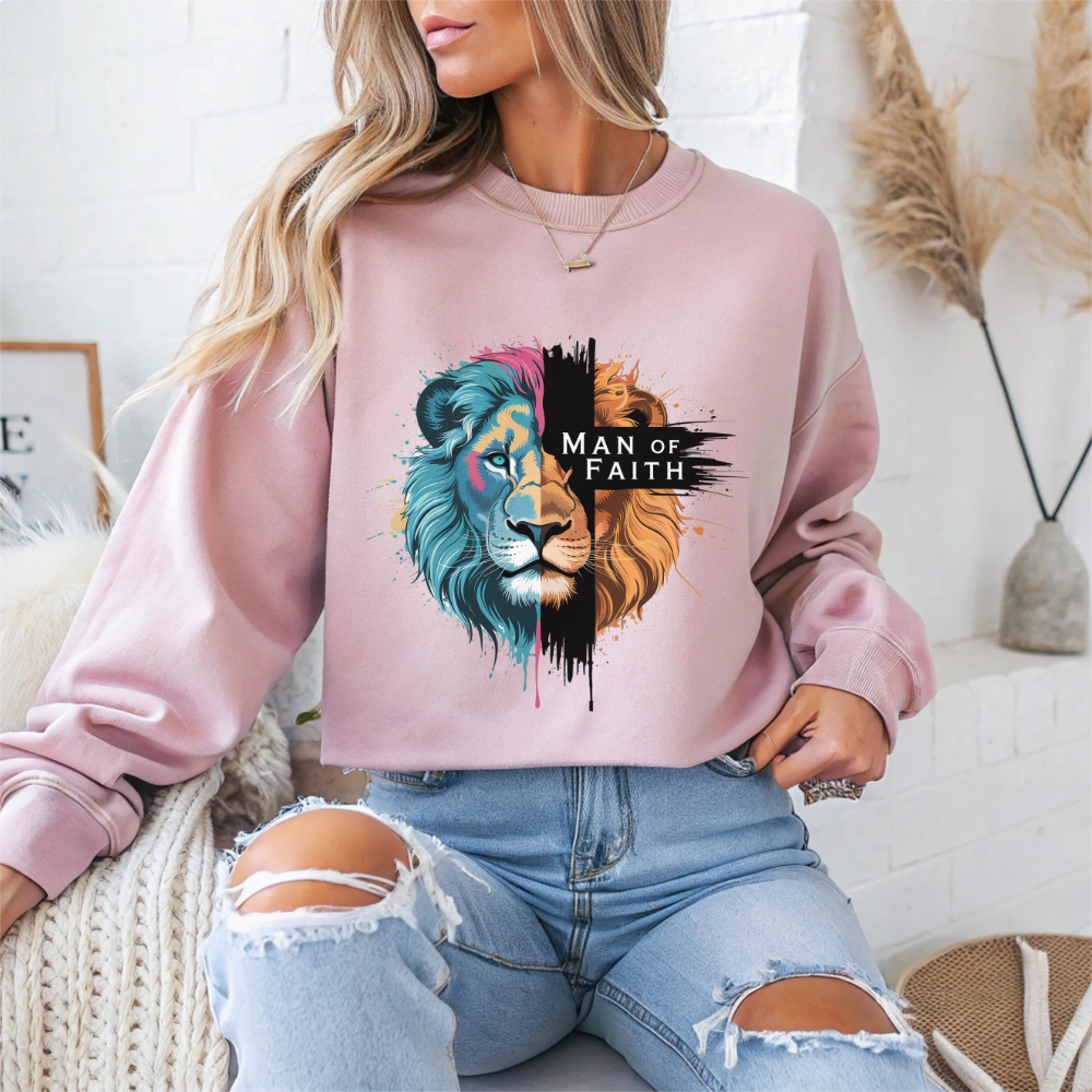 Men Of Faith Bold Lion Faith Crewneck Sweatshirt
