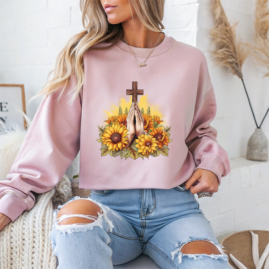 Praying Hands Faith Crewneck Sweatshirt