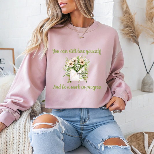 Inspirational Self-Love and Growth Mental Health Crewneck Sweatshirt