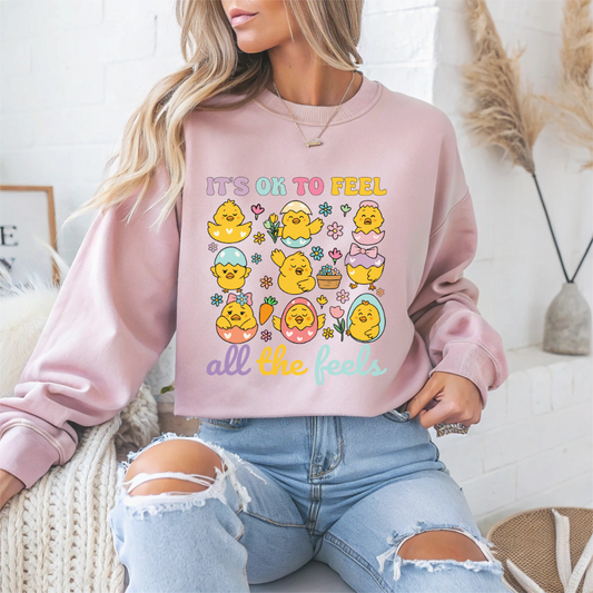 It's OK to Feel All the Feels Mental Health Crewneck Sweatshirt