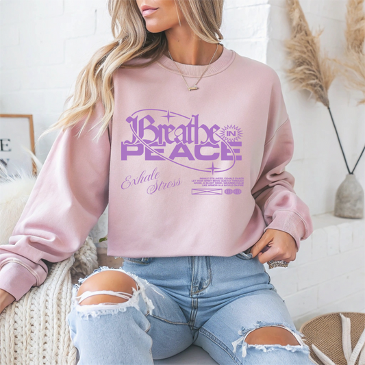 Breathe in Peace Mental Health Crewneck Sweatshirt