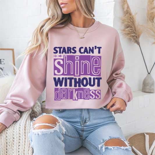 Stars Can't Shine Without Darkness Mental Health Crewneck Sweatshirt