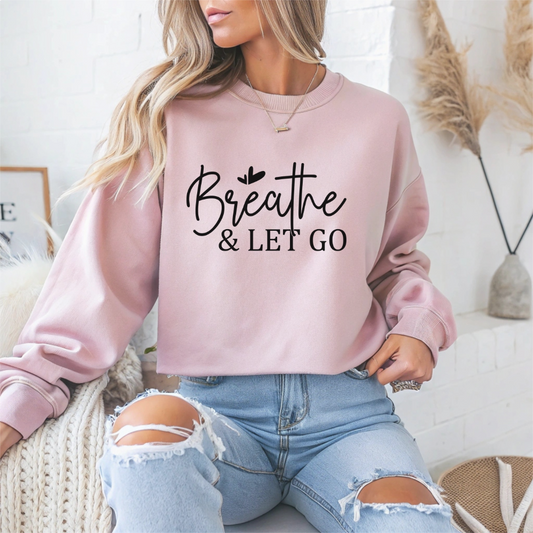 Breathe & Let Go Mental Health Crewneck Sweatshirt