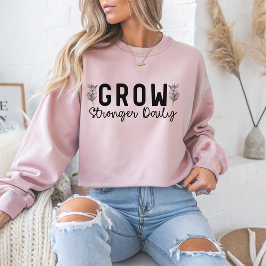 Grow Stronger Daily Mental Health Crewneck Sweatshirt