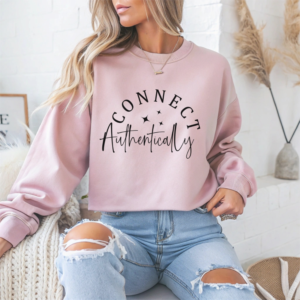 "Connect Authentically" Mental Health Crewneck Sweatshirt