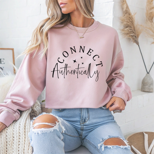 "Connect Authentically" Mental Health Crewneck Sweatshirt