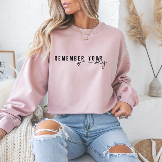 Remember Your Why Motivational Crewneck Sweatshirt