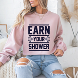 "Earn Your Shower" Gym Crewneck Sweatshirt
