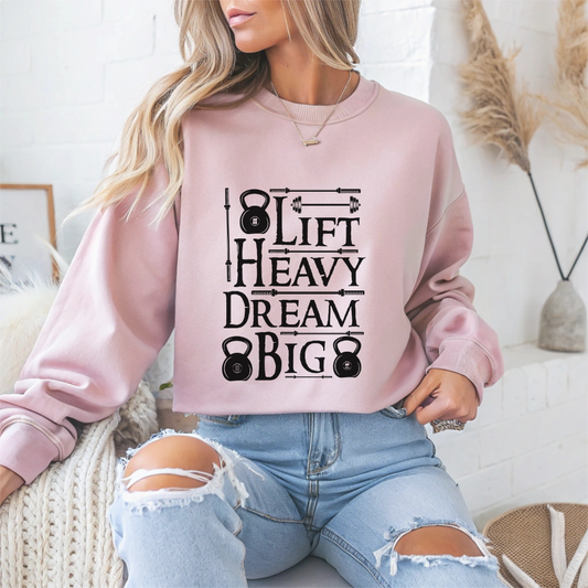 Lift Heavy Dream Big Gym Crewneck Sweatshirt