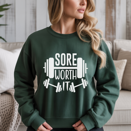 Sore Worth It Gym Crewneck Sweatshirt