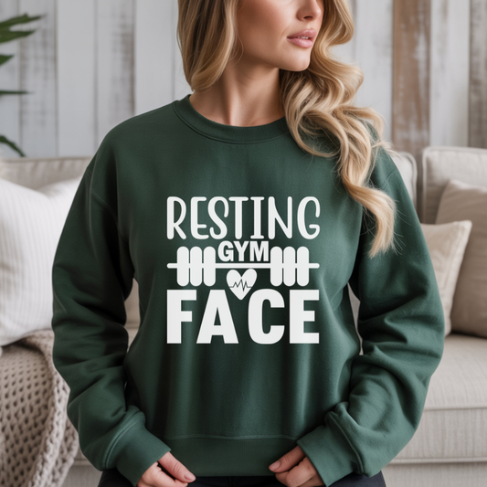 Resting Gym Face Gym Crewneck Sweatshirt