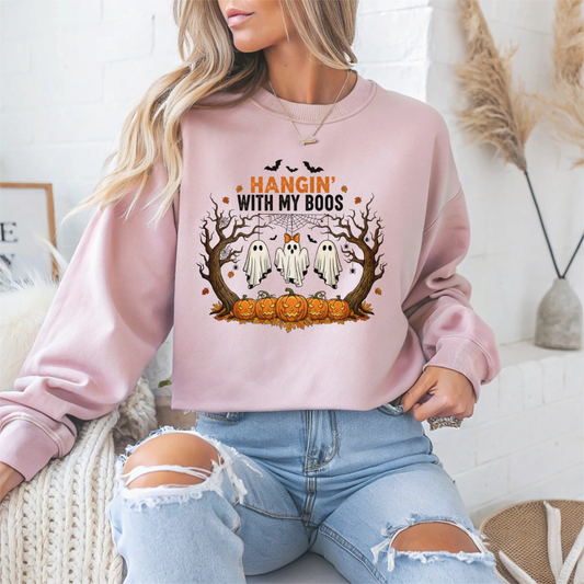 Hangin' With My Boos Halloween Crewneck Sweatshirt - Samberule