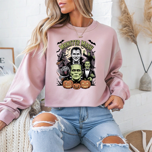 Retro Monster Mash Halloween Crewneck Sweatshirt - Samberule