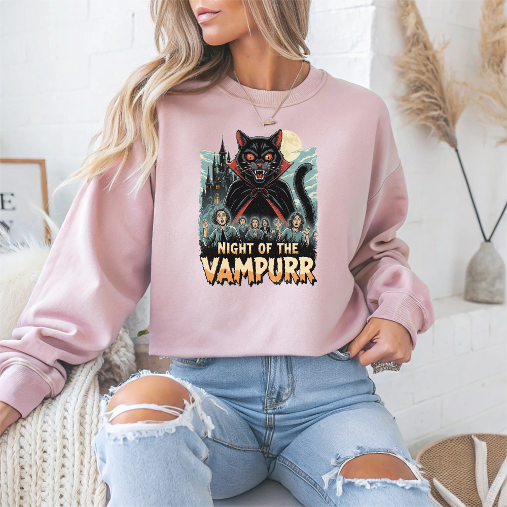 Night of the Vampurr Halloween Crewneck Sweatshirt - Samberule