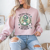 The Ghoul Runs on Caffeine and Sarcasm Halloween Crewneck Sweatshirt - Samberule