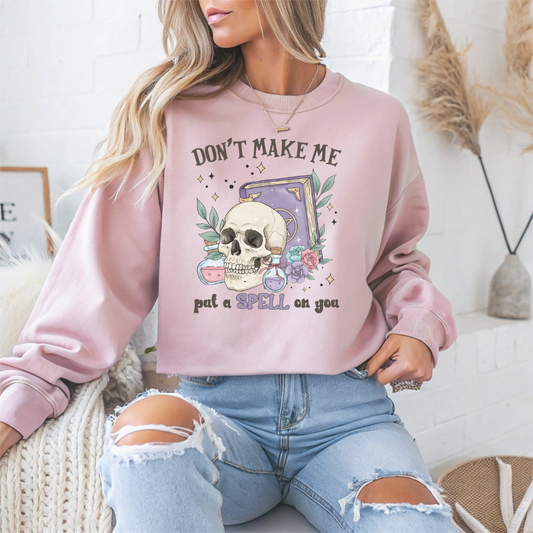 Dont make me put a spell on you Halloween Crewneck Sweatshirt - Samberule