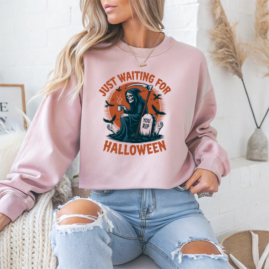 Just Waiting for Halloween Crewneck Sweatshirt - Samberule