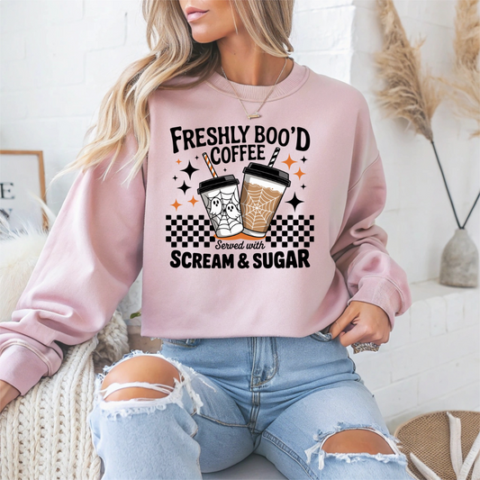 Freshly Boo'd Coffee Halloween Crewneck Sweatshirt - Samberule