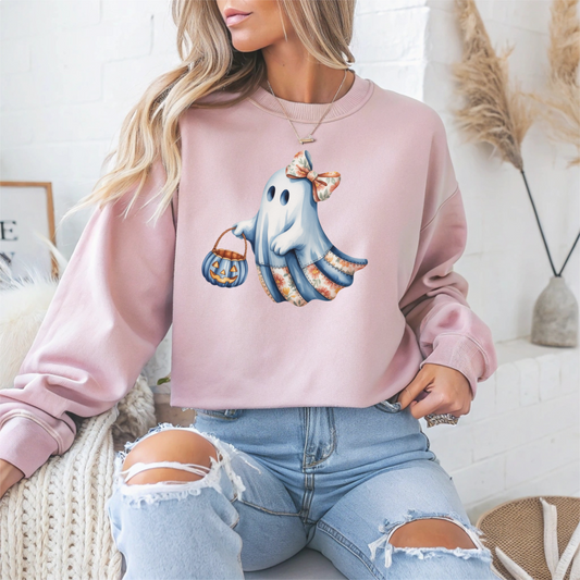 Adorable Ghost Halloween Crewneck Sweatshirt - Samberule