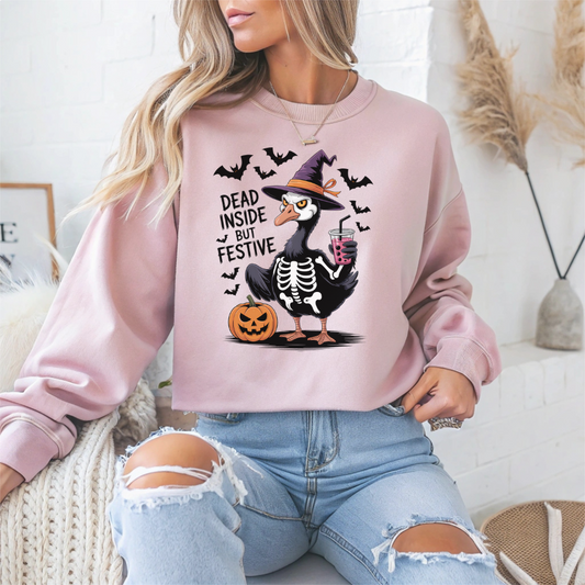 Grumpy Festive Goose Halloween Crewneck Sweatshirt - Samberule