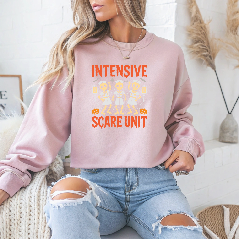 Intensive Scare Unit Skeleton Halloween Crewneck Sweatshirt - Samberule