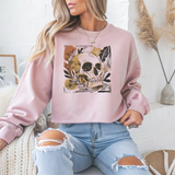 Floral Skull Tattoo Style Halloween Crewneck Sweatshirt - Samberule
