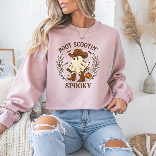 Boot Scootin Spooky Halloween Crewneck Sweatshirt - Samberule