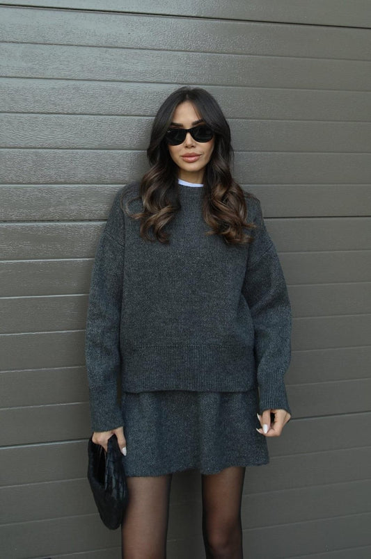 Clara | Women’s Spring Sweater Mini Skirt Set - Samberule