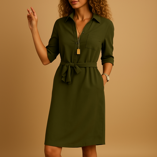 Chloe | Women’s Spring Belted Shirt Dress