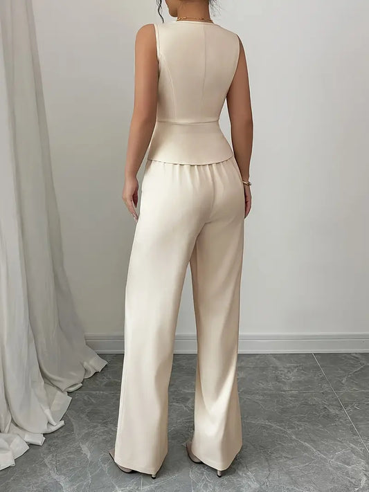 Blair | Women’s Spring Sleeveless Wide-Leg Set - Samberule