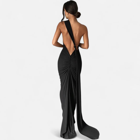 Women’s Backless Scarf-Tie Evening Dress - Samberule