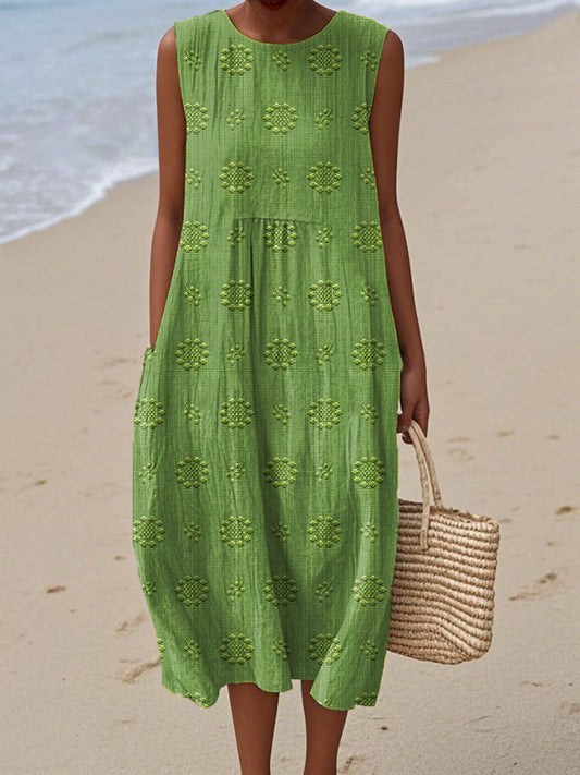 Olivia – Printed Midi Dress - Samberule