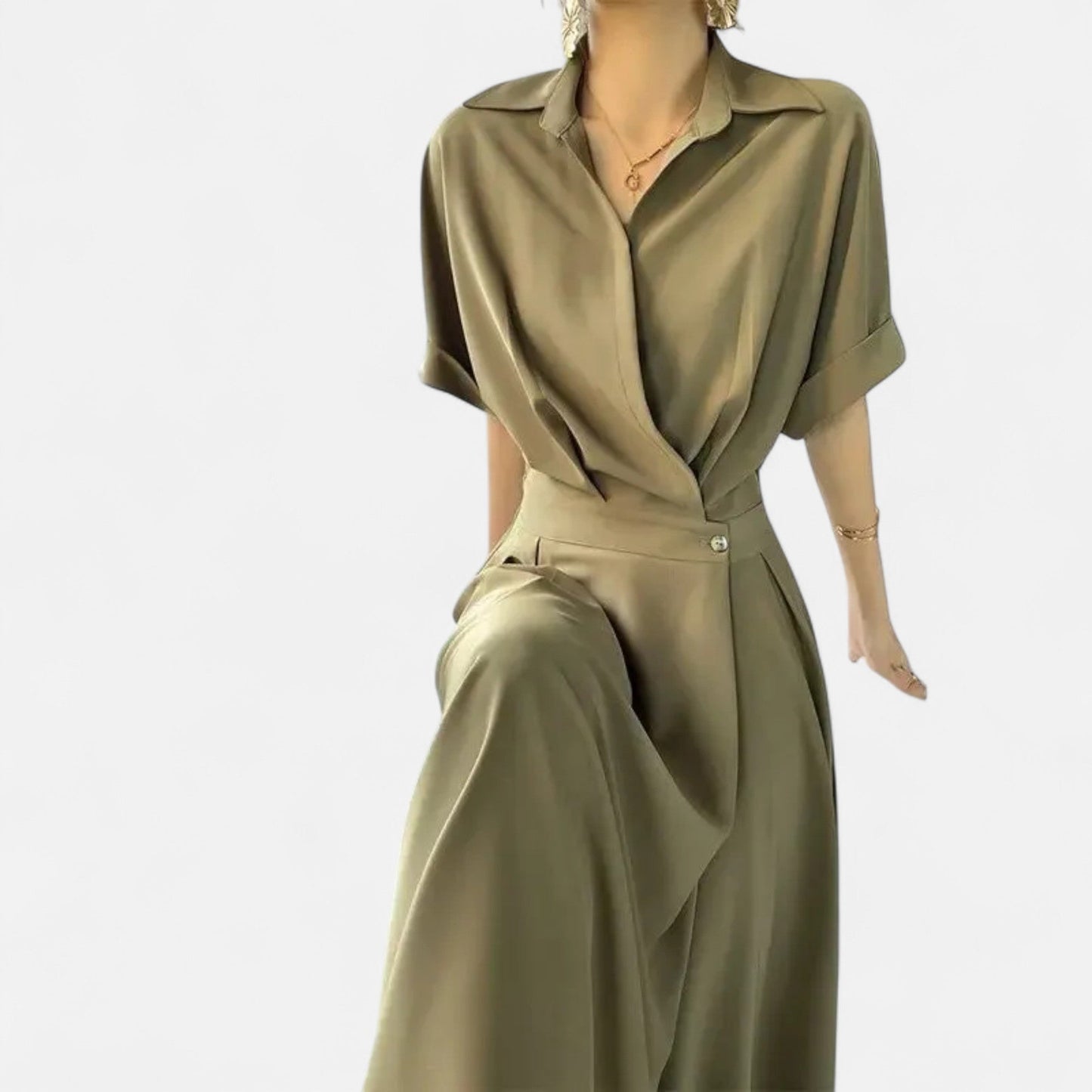 Women’s Long Shirt-Dress in Cotton-Blend - Samberule