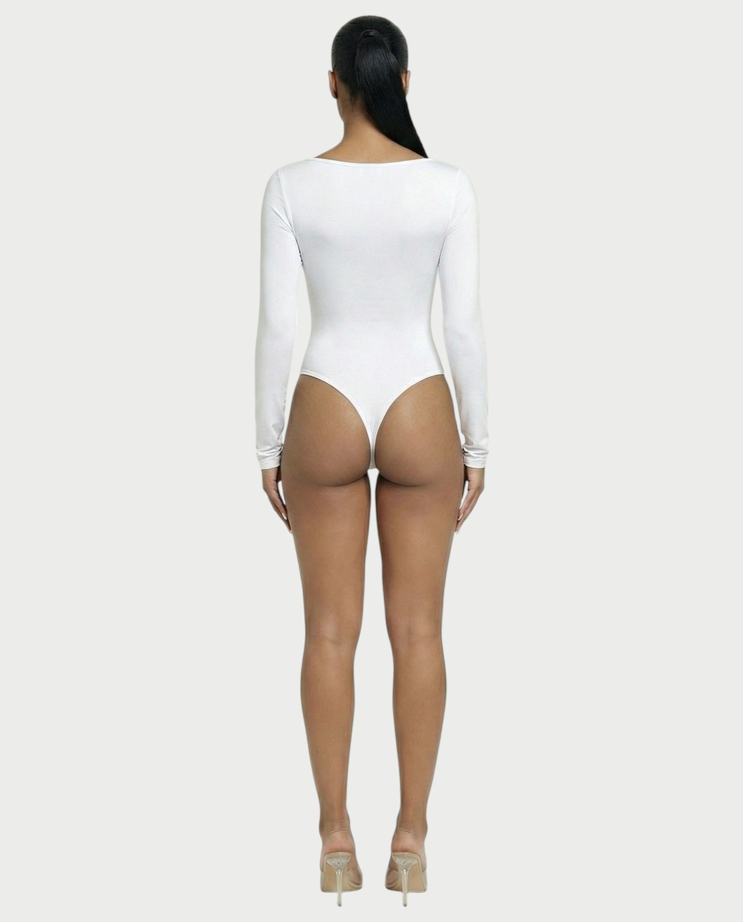 Square Neck Long Sleeve Bodysuit - Samberule