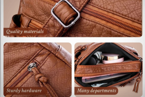 Catherine - Vegan Leather Crossbody Shoulder Bag - Samberule