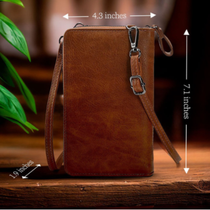 Ann - Vegan Leather Crossbody Wallet Bag - Samberule