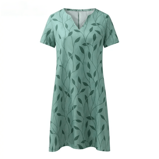 Johanna – Printed V-Neck Dress - Samberule