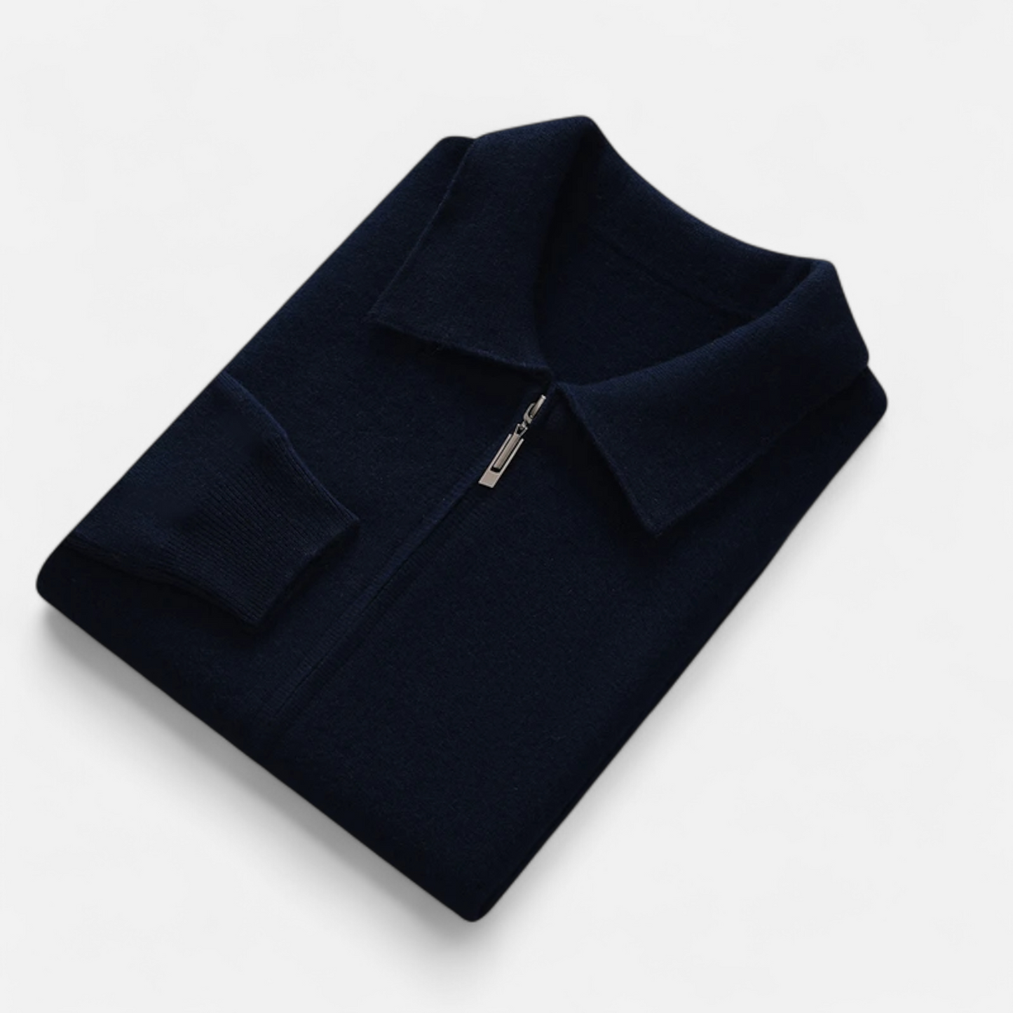 Men's Wool Zip-Up Sweater for Business