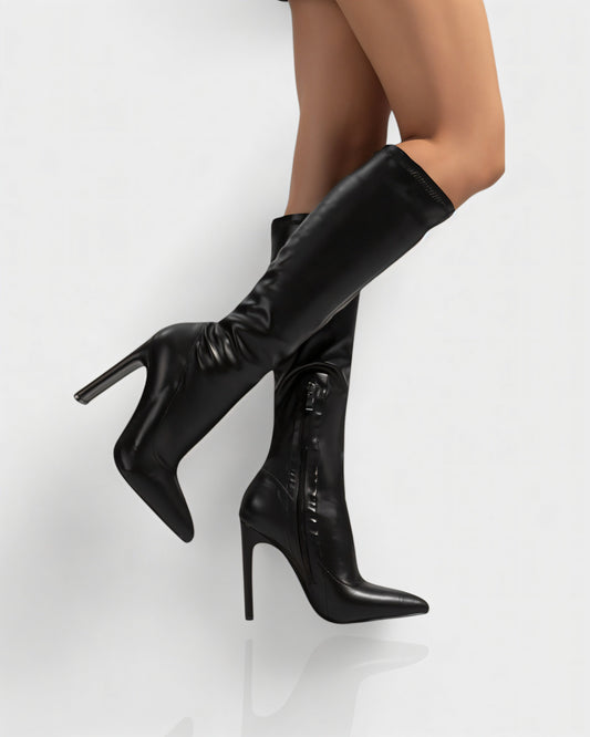 CHARLIE Faux Leather Knee-High Boots