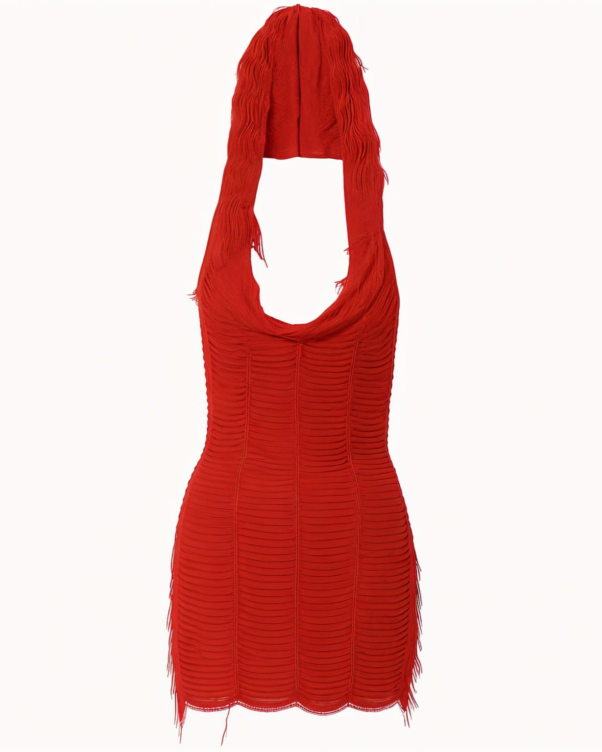 AUDRINA Hooded Tassel Mini Dress