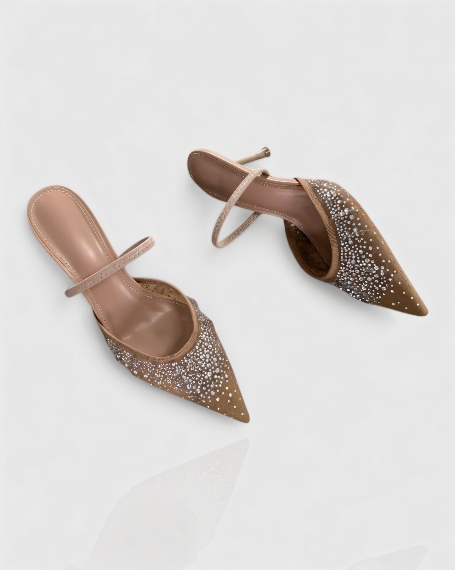 Sparkling Rhinestone Mesh Heels