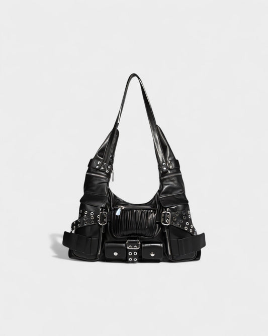 BRINA Multi-Pocket Buckle Shoulder Bag