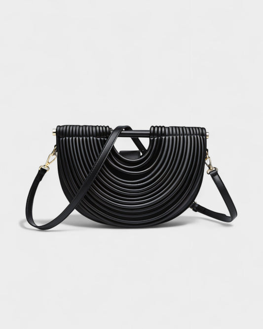 CANYA Textured Half-Moon Crossbody Clutch