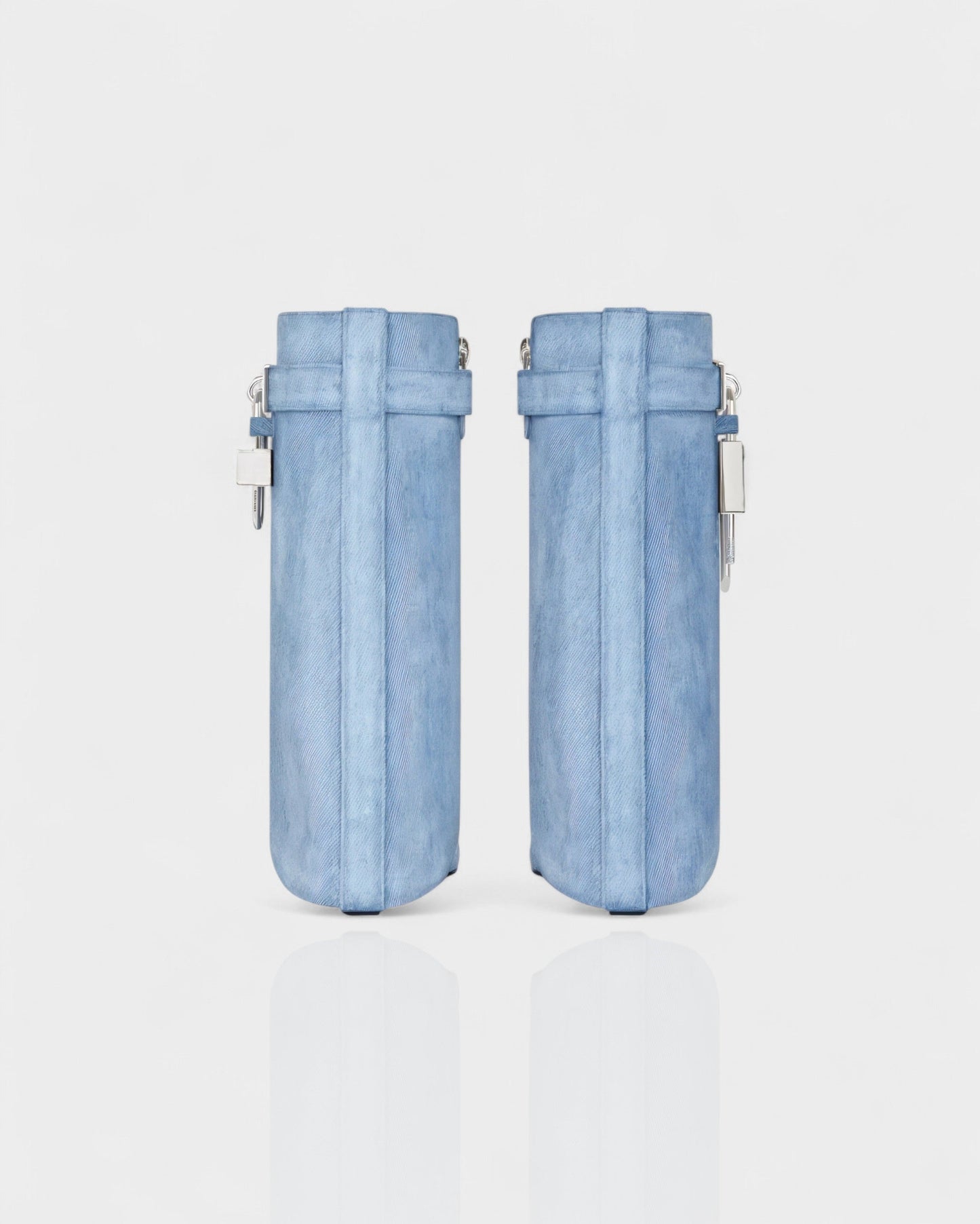 AVELINE Padlock Wedge Faux Leather Ankle Boots