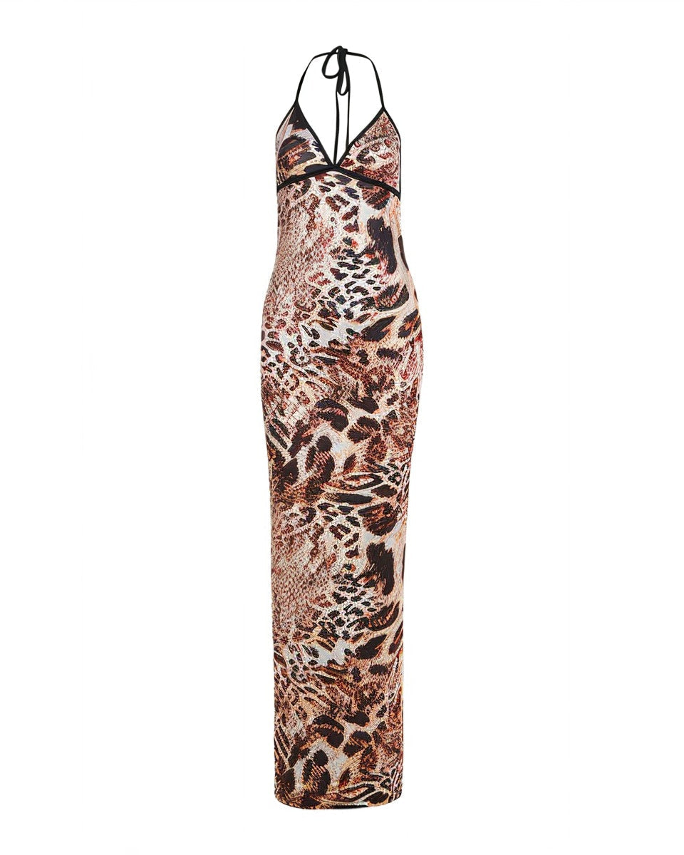 HATTIE Leopard Print Cami Maxi Dress