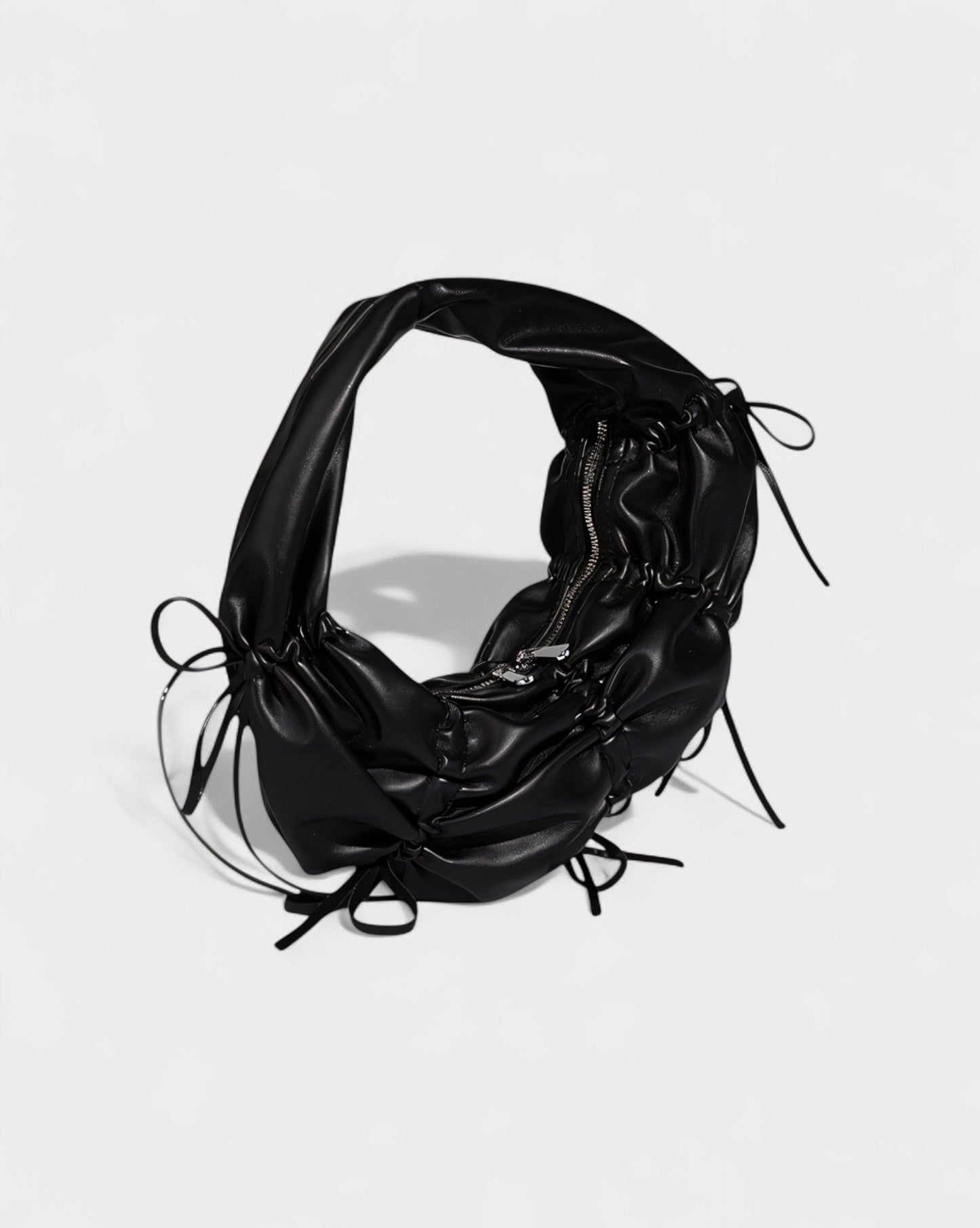 YONA Ruched Bow Shoulder Bag