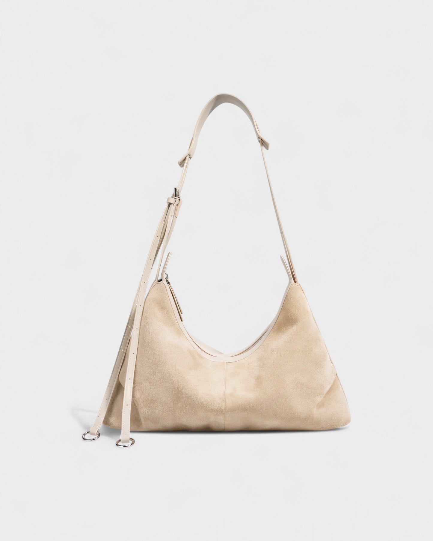 YENNA Faux Suede Dumpling Shoulder Bag