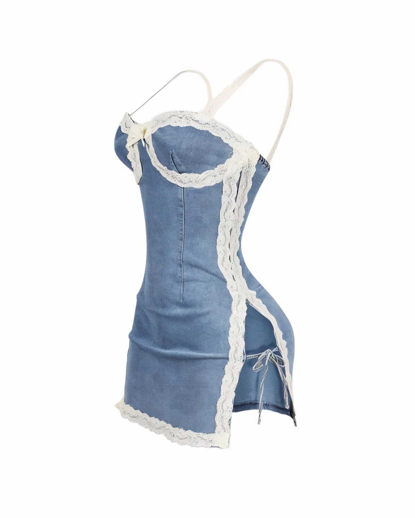 ROSALINA Lace Trim Mini Dress