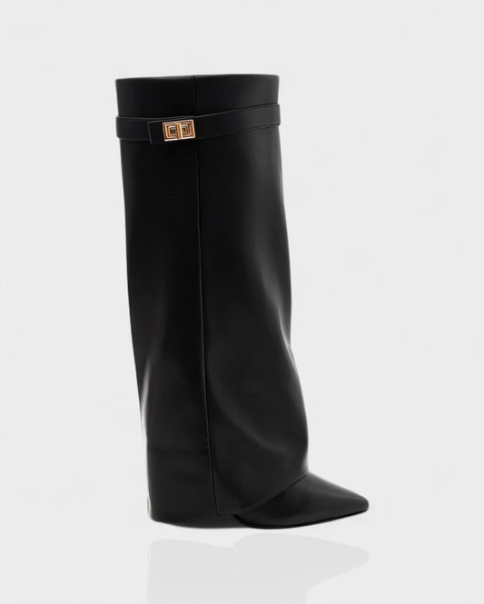 MAISY Straight Pointed-Toe Knee-High Boots
